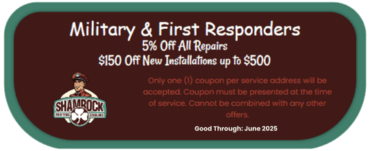 Shamrock Heating and Cooling Military First Responders Coupon